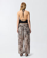 Wide-leg trousers with snake print - | Pinko
