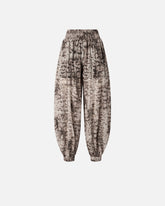 Wide-leg trousers with snake print - | Pinko
