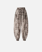 Wide-leg trousers with snake print - | Pinko