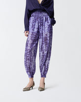 Wide-leg trousers with snake print - | Pinko