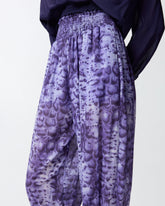 Wide-leg trousers with snake print - | Pinko