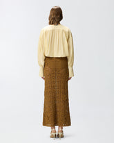 Blusa con scollo a V e arricci - Arancione | Pinko