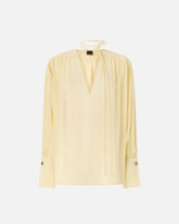 Blusa con scollo a V e arricci - Arancione | Pinko