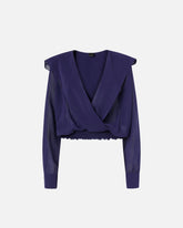 Blouse cropped à capuche et détails transparents - | Pinko