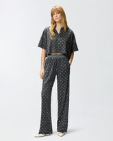 Pantaloni in rete con specchietti - Grigio Scuro | Pinko