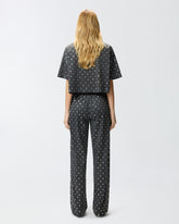 Mesh trousers with mirror detail - | Pinko