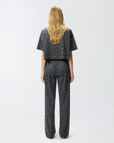 Mesh trousers with mirror detail - | Pinko