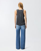 Débardeur en maille filet à sequins miroirs - | Pinko