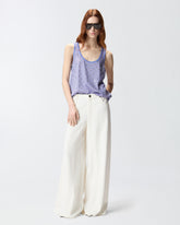 Mesh vest top with mirror detail - Blue | Pinko