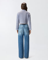 Cardigan cropped a maglia grossa e trecce - | Pinko