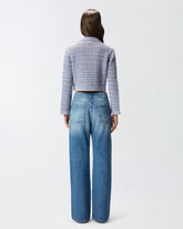 Cropped cardigan with chunky knit and braids - | Pinko