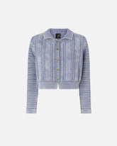 Cardigan cropped a maglia grossa e trecce - | Pinko