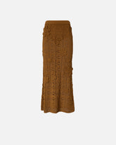 Midirock in Häkeloptik mit aufgesetzten Blumen - | Pinko