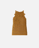 Crochet-effect top with appliqué flowers - | Pinko