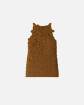 Crochet-effect top with appliqué flowers - | Pinko