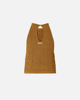Crochet-effect top with appliqué flowers - | Pinko