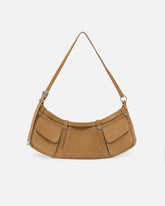 Borsa a spalla grande Pocket Body Bag in suede con tasche - | Pinko