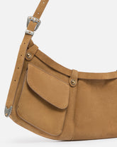 Borsa a spalla grande Pocket Body Bag in suede con tasche - | Pinko