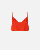 Jacquard crop top with spaghetti straps - | Pinko