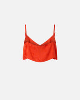 Jacquard crop top with spaghetti straps - | Pinko