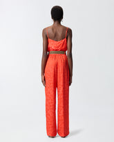 Jacquard crop top with spaghetti straps - | Pinko