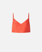 Jacquard crop top with spaghetti straps - | Pinko
