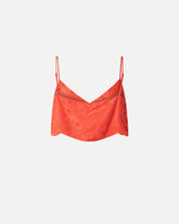 Jacquard crop top with spaghetti straps - | Pinko