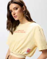 Crop top with PINKO logo lettering - Orange | Pinko