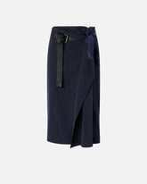 Krótka asymetryczna spódnica z tkaniny technicznej z paskiem - | Pinko