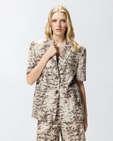 Short-sleeved jacket with snake print - | Pinko