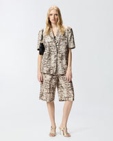 Short-sleeved jacket with snake print - | Pinko