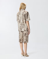 Short-sleeved jacket with snake print - | Pinko