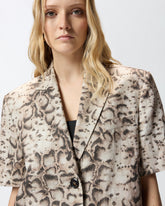 Short-sleeved jacket with snake print - | Pinko