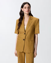 Kurzärmelige Jacke aus Leinen - | Pinko