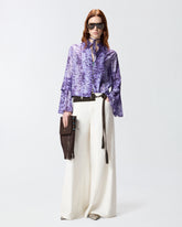 Blouse à imprimé serpent et boutons bijou - | Pinko
