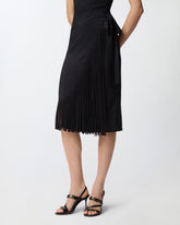 Calf-length wrap skirt with fringing - | Pinko