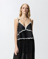 Top con inserti in pizzo - | Pinko