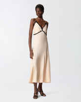 Long dress with lace inserts - | Pinko