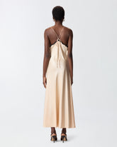 Abito lungo con inserti in pizzo - | Pinko