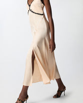 Abito lungo con inserti in pizzo - | Pinko