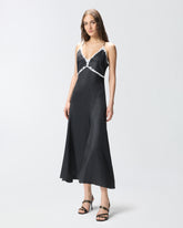 Long dress with lace inserts - | Pinko