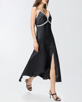 Long dress with lace inserts - | Pinko