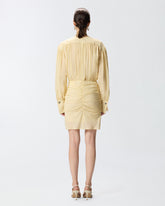 Abito corto con maniche lunghe e drappeggi - | Pinko