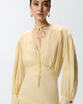 Abito corto con maniche lunghe e drappeggi - | Pinko