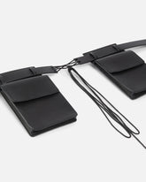 Texan leather belt with storage pockets, 3 cm - | Pinko