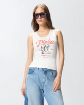 Vest top with vintage print - | Pinko