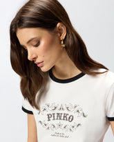 T-shirt with logo print - | Pinko