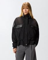 Veste en tissu technique avec détails effet cuir - | Pinko