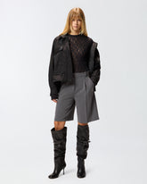 Veste en tissu technique avec détails effet cuir - | Pinko