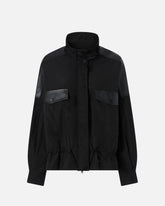 Giacca in tela tecnica con dettegli effetto pelle - | Pinko